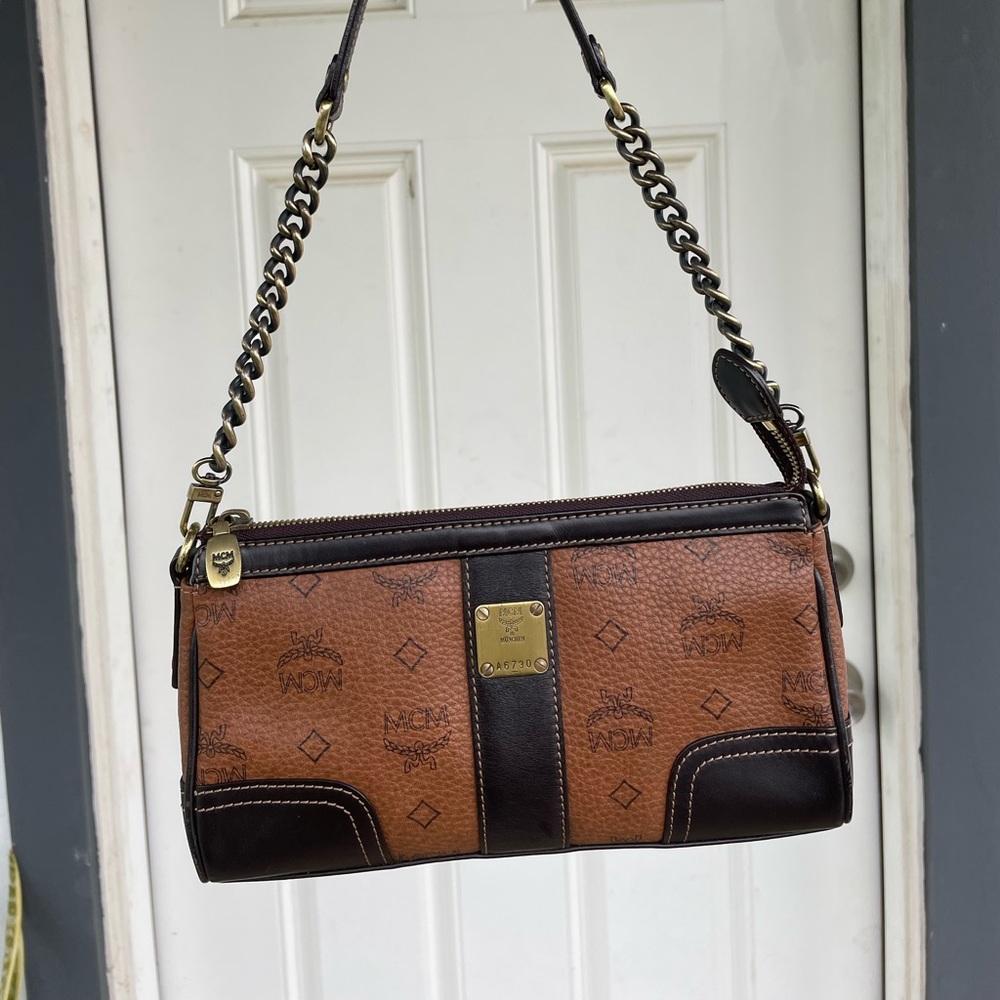 Authentic MCM Visetos brown shoulder bag